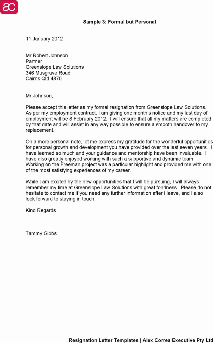 Nice Free Resignation Letter Template – Letter format Writing