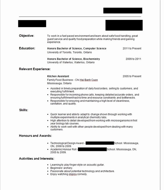 No Job Experience Required No Experience Resume Sample