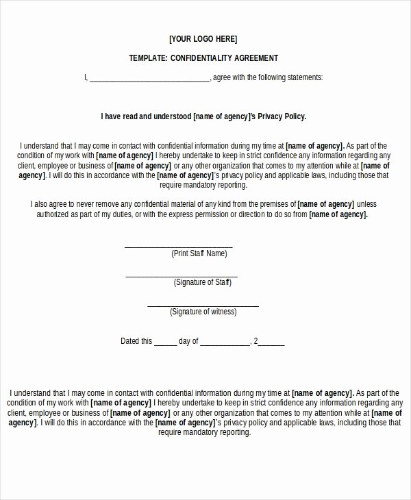 Non Disclosure Agreement form – 9 Free Word Pdf