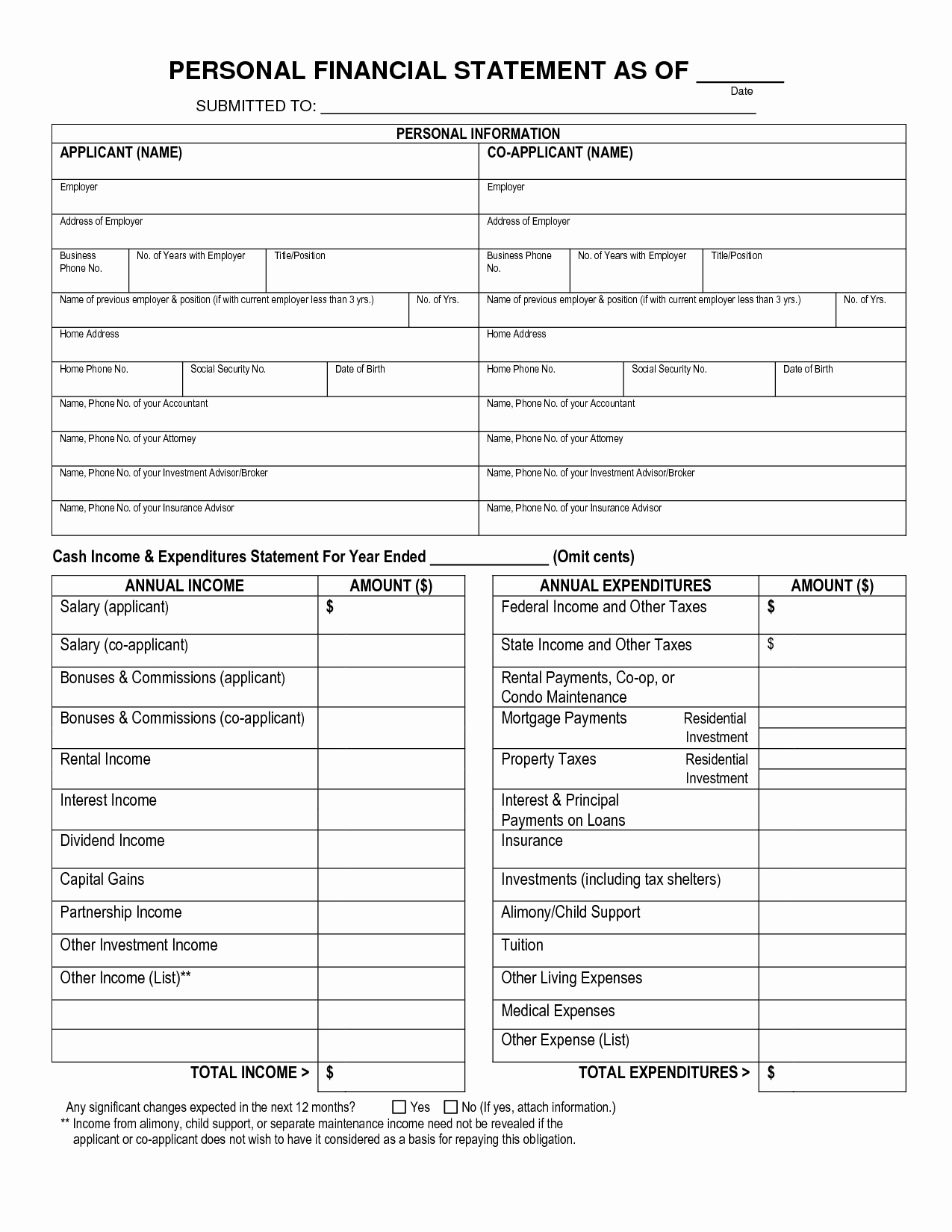 Non Profit Financial Statement Template Excel Free Download