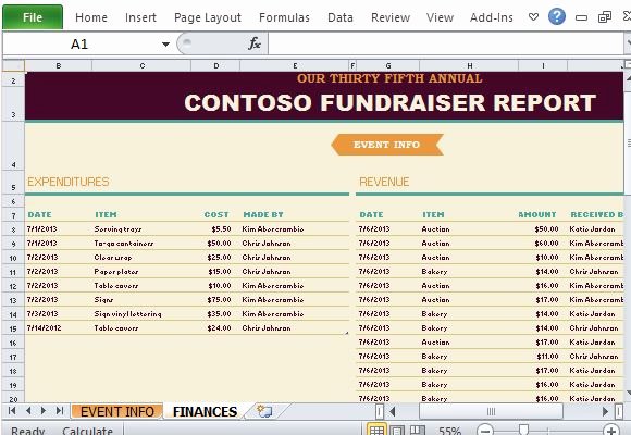 non profit fundraising report maker for excel