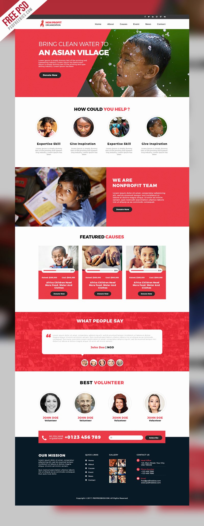 non profit organization website template free psd