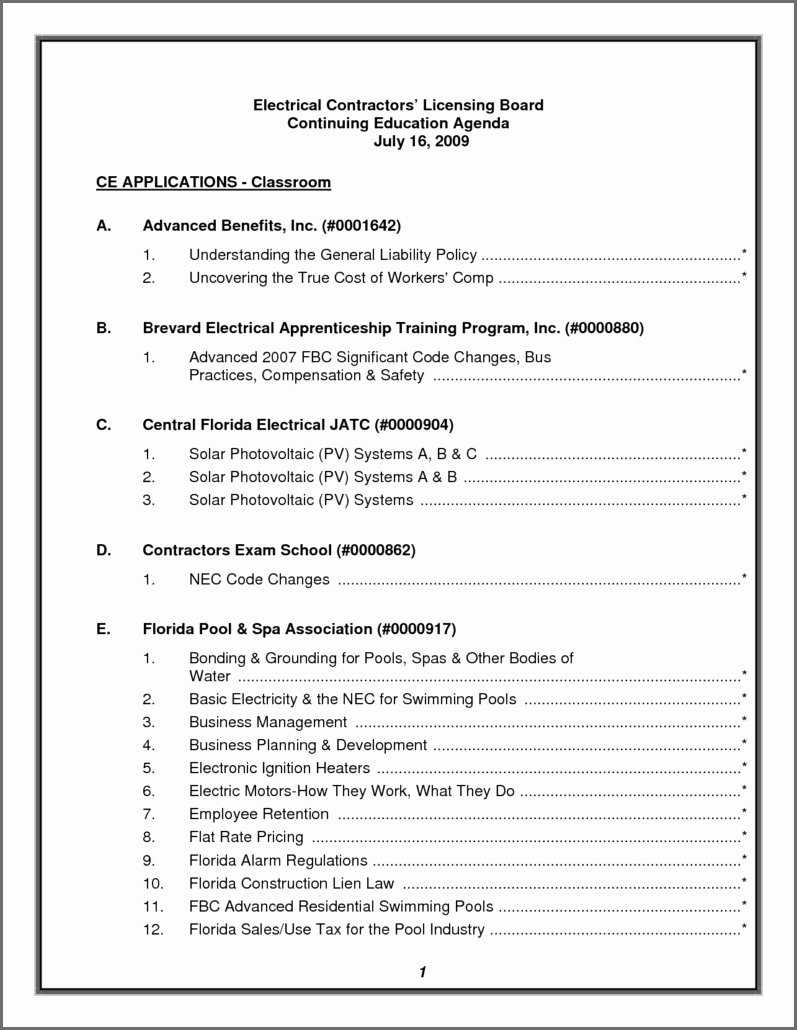 nonprofit agenda template