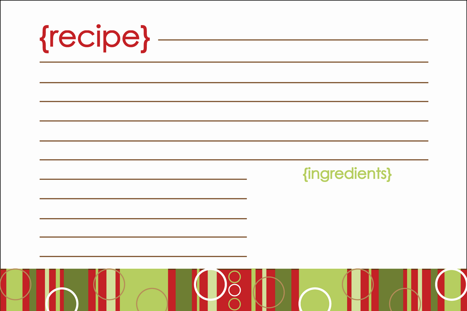 Notably Noted Free Printable Christmas Recipe Card
