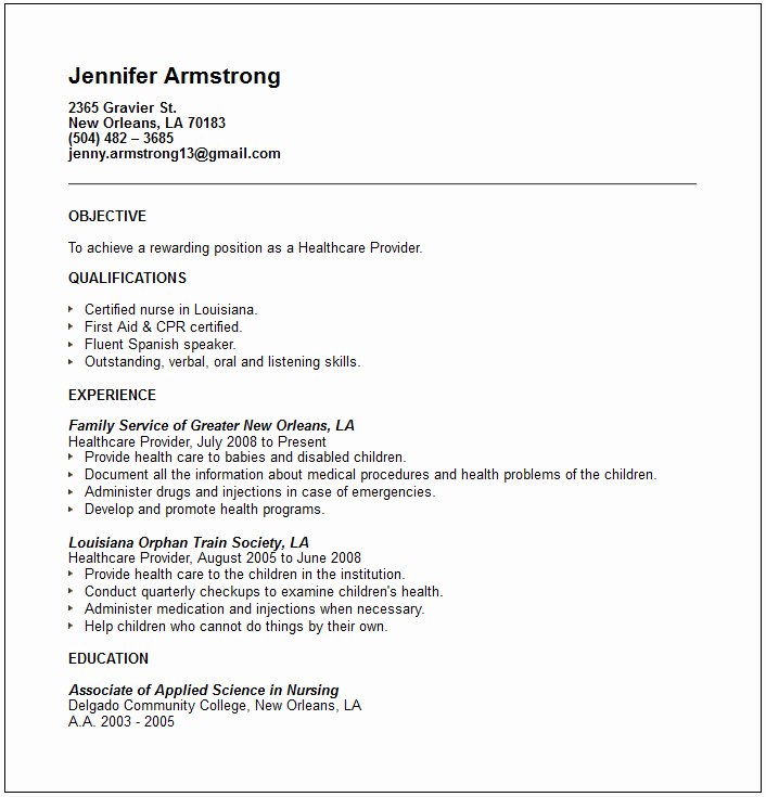 Nursing &amp; Medical Resume Examples