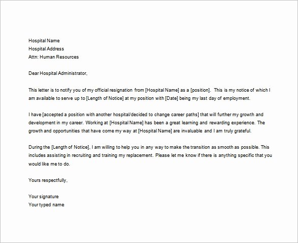 Nursing Resignation Letter Template 10 Free Word Excel