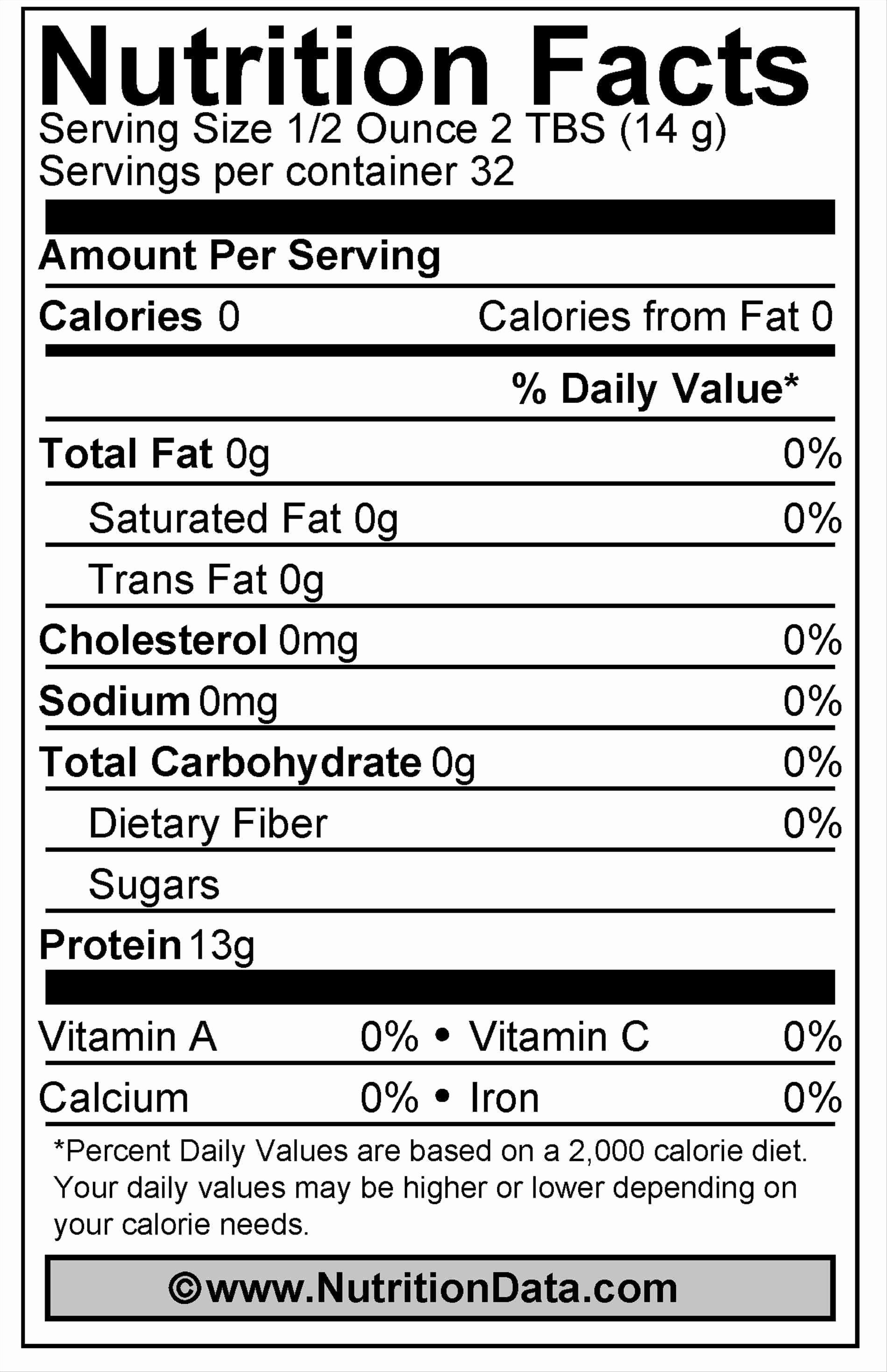 Nutrition Facts Blank 2018 Ogahealth