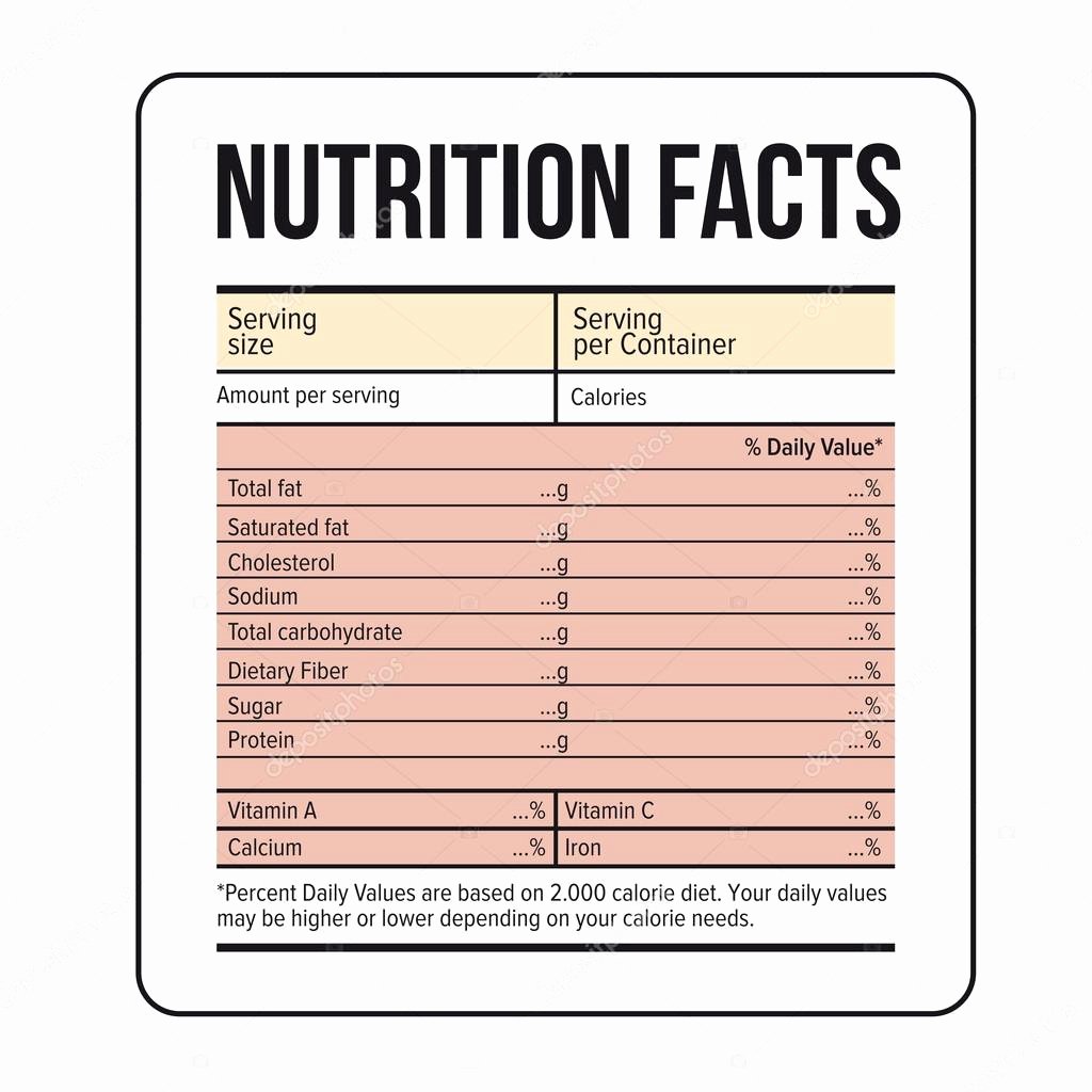 Nutrition Facts Label Template Vector Nutrition Ftempo