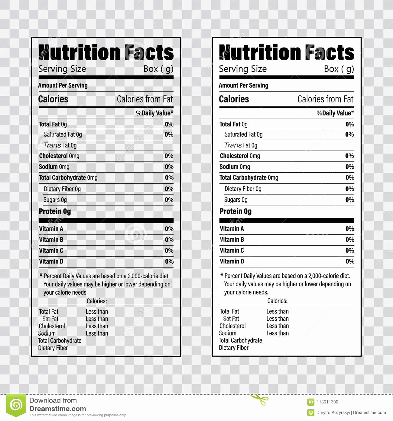 Nutrition Label Template Free Nutrition Ftempo