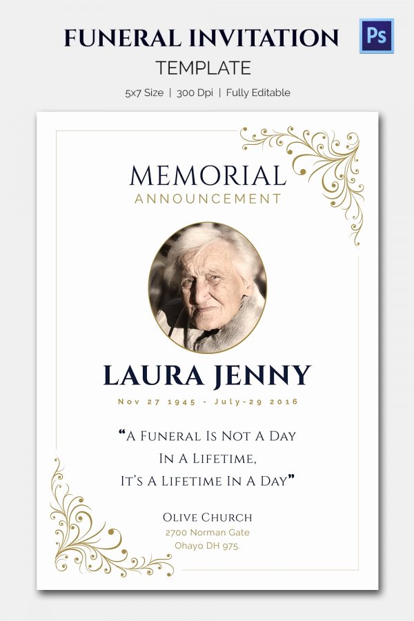 Obit Word Psd format Download Free Premiu with Funeral