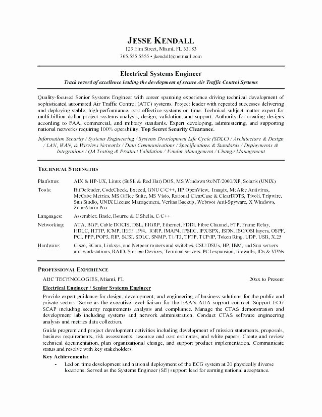 Objective for Electrical Engineer Resume Electrical