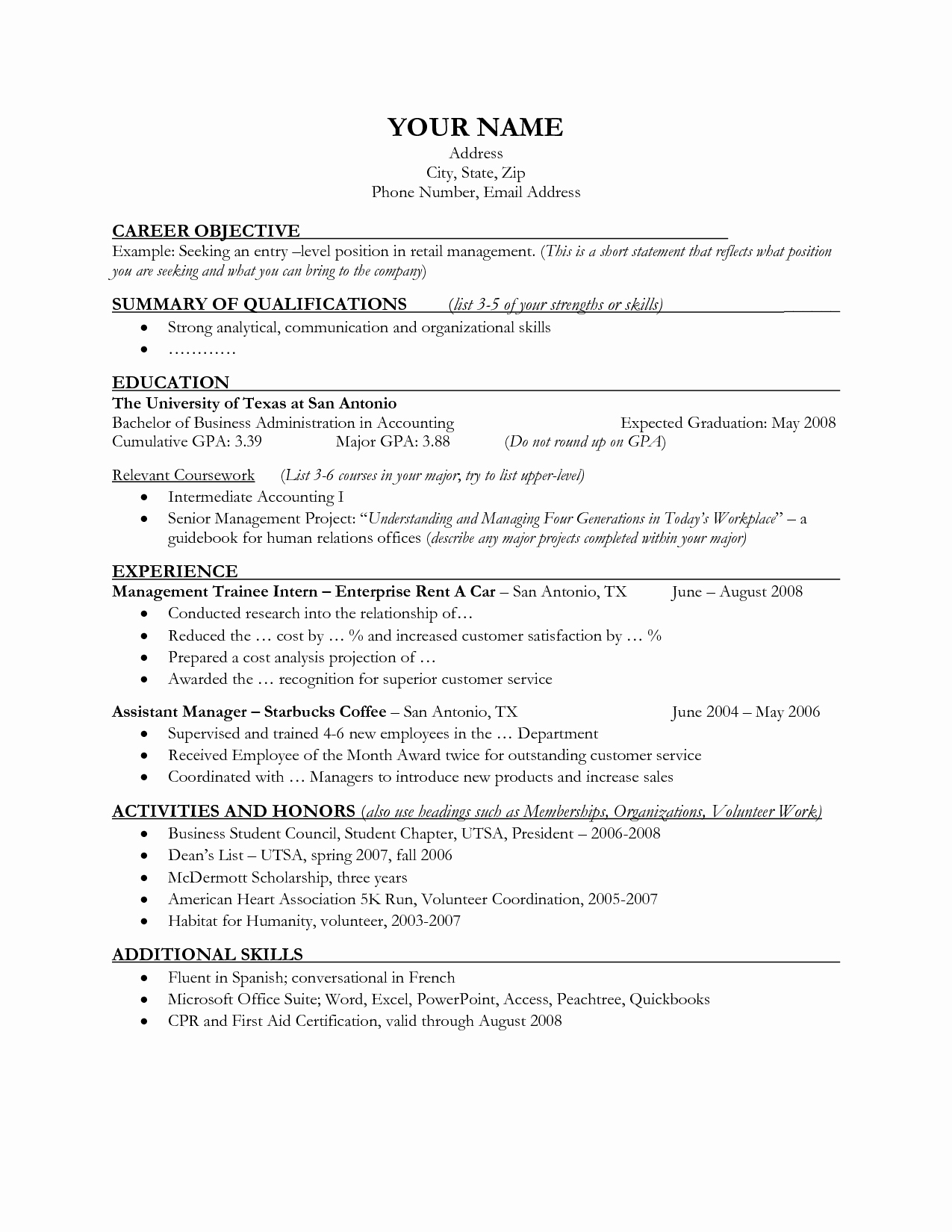 Objective for Manager Resume Of Retail Resume Objective