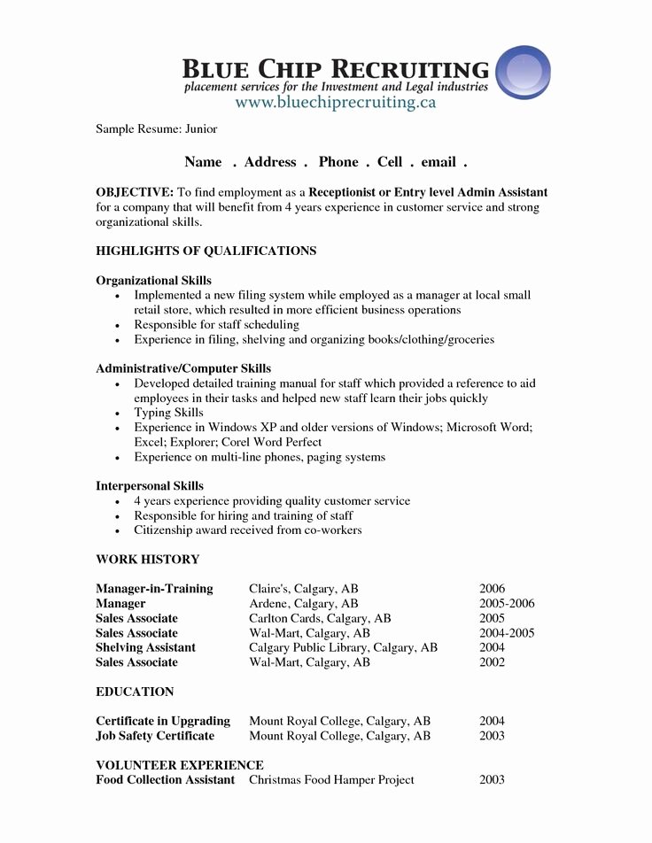 Objective Line for Resume Best Resume Gallery