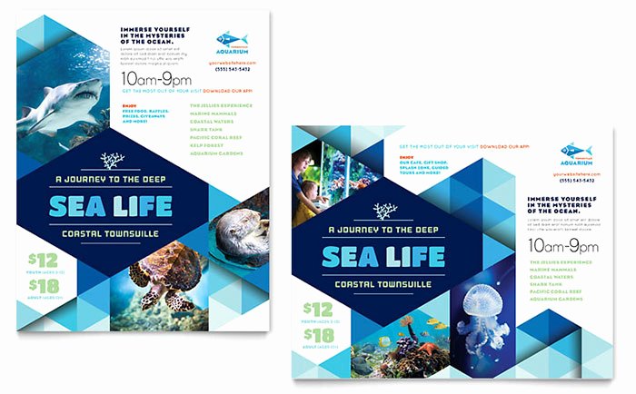 Ocean Aquarium Poster Template Design TR