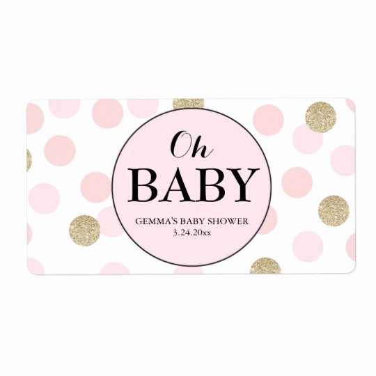 Oh Baby Shower Mini Champagne Label Girl Shipping Label