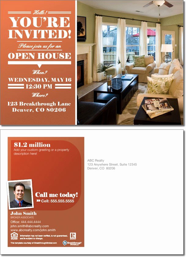 Open House Invitation Postcard