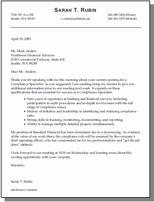 Opening Statement for Resume Cover Letter