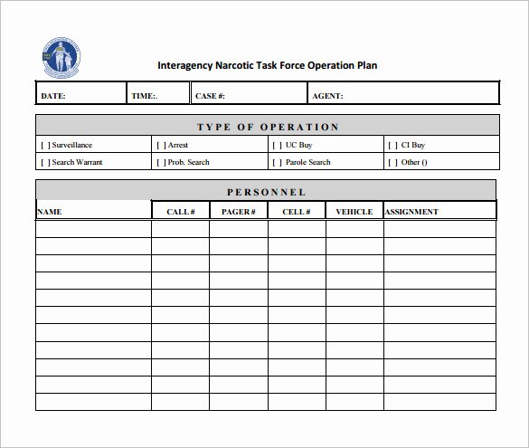 Operational Plan Template Excel