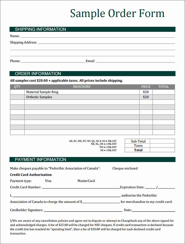 Order form Template 19 Download Free Documents In Pdf