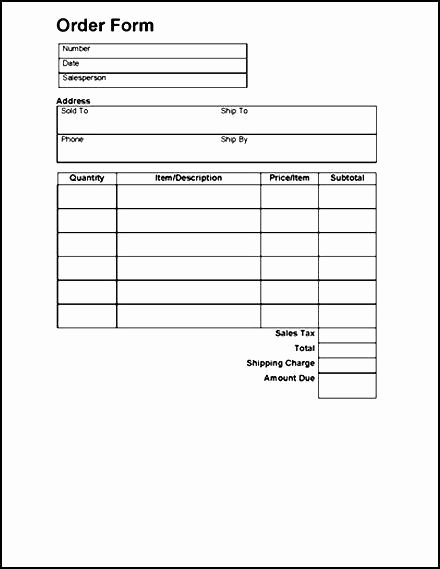 Order form Templates