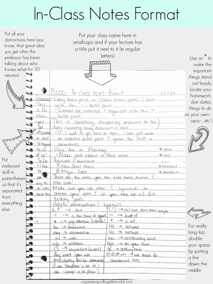Organizemycollegelife “ In Class Notes format so I’ve