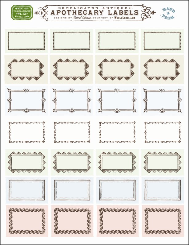 Ornate Apothecary Blank Labels by Cathe Holden