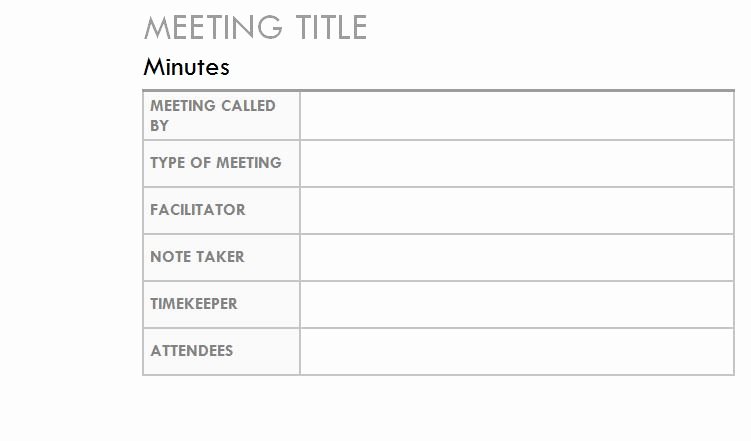 Outlook Meeting Minutes Template