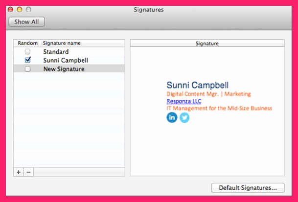 Outlook Signature Template