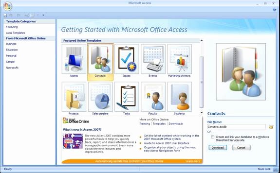 Outlook Synchronizing and Internet Maps In the Access 2007