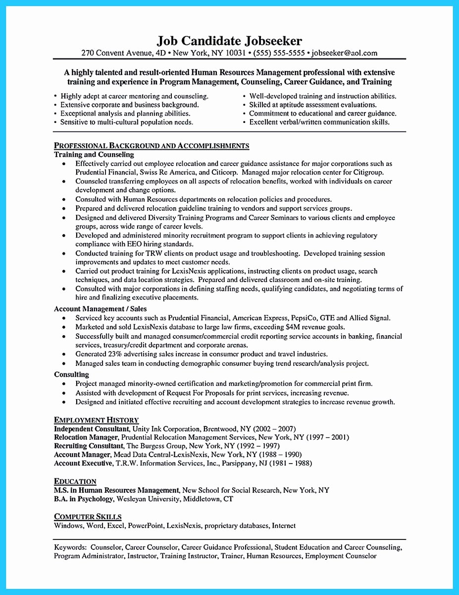 Outstanding Counseling Resume Examples to Get Approved
