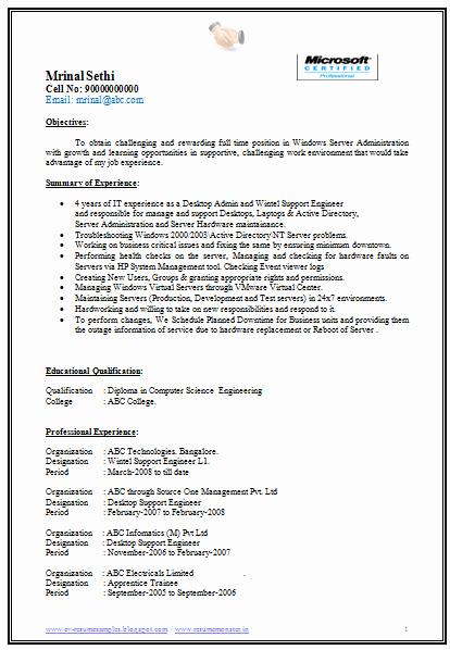 Over Cv and Resume Samples with Free Download Free