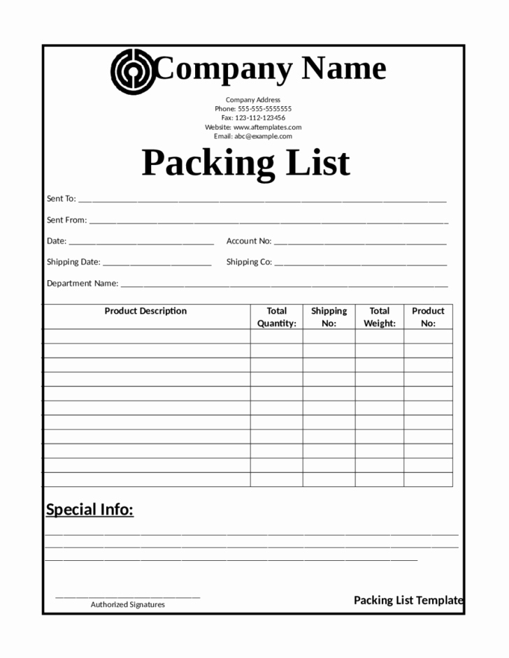 Packing List Template List Template Trakore Document