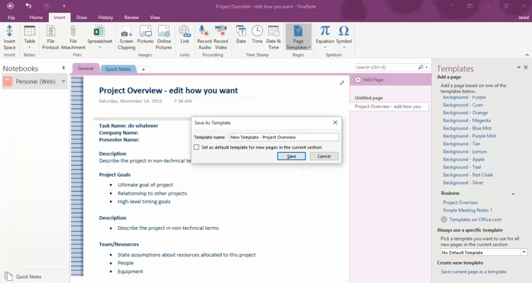 Page Templates In Enote 2016 Pc Tips