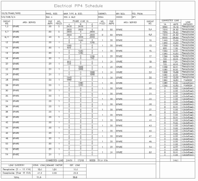 Panel Schedule Template Excel