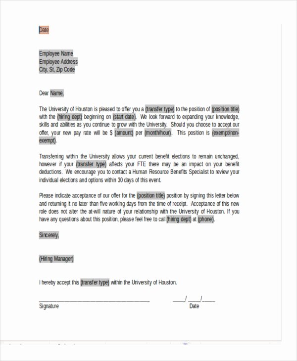 Pany Transfer Letter Template 6 Free Word Pdf