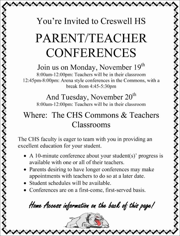 Parent Teacher Conference Invitation Cobypic