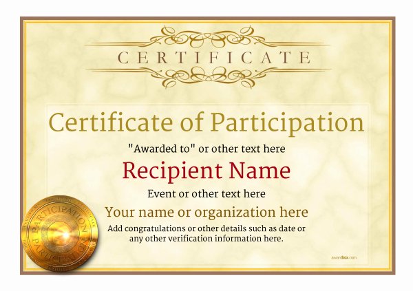 certificate of participation template