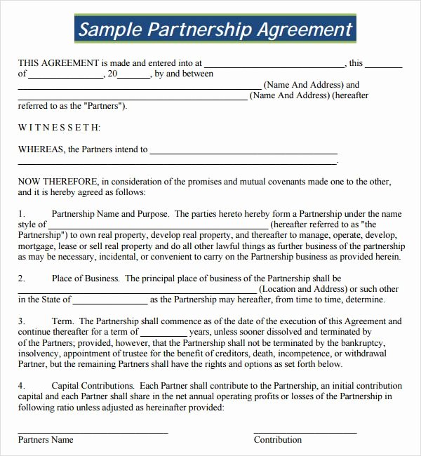 Partnership Agreement Pdf