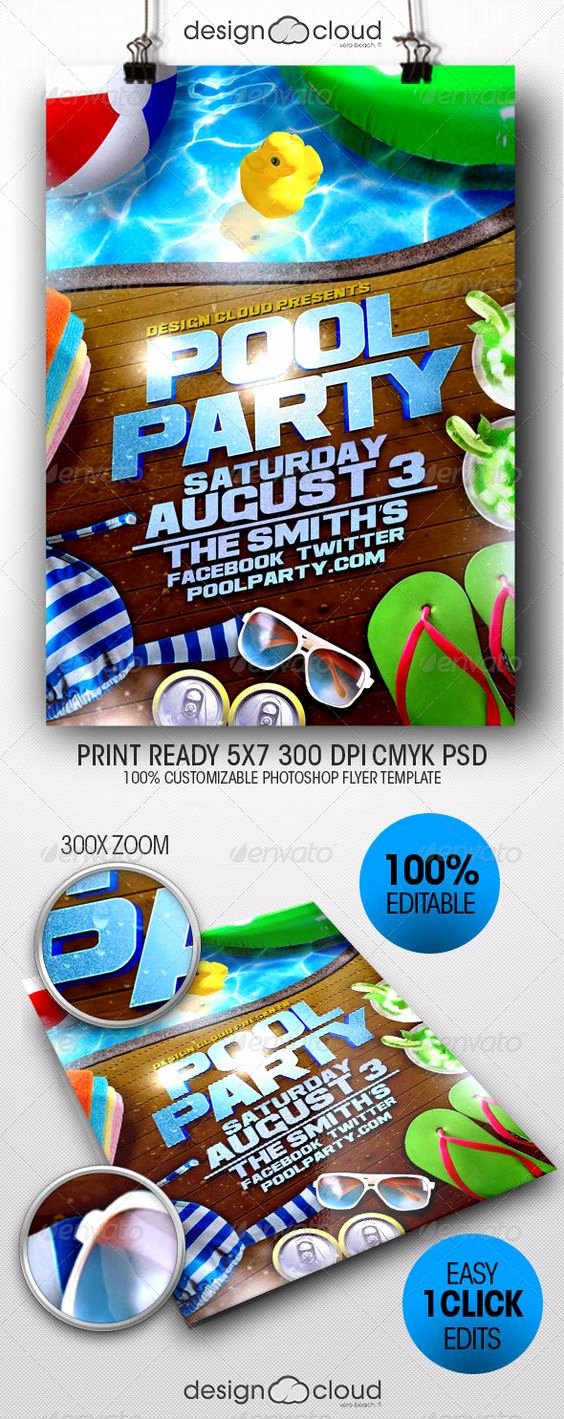 Party Flyer Flyer Template and Pool Parties On Pinterest