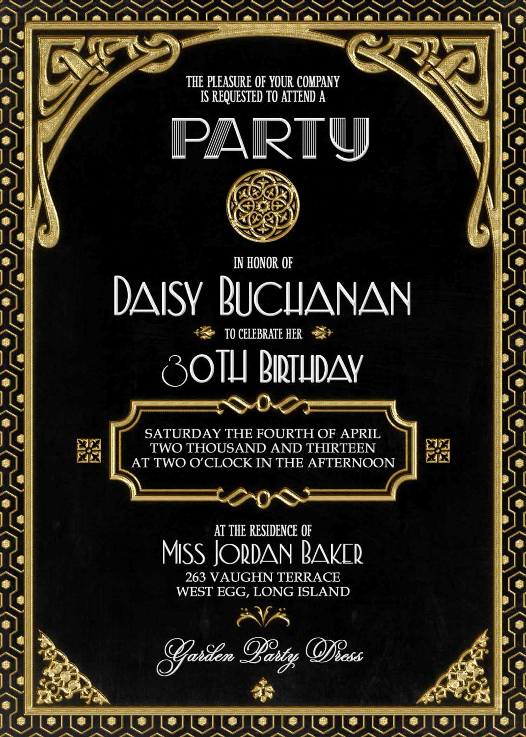 Party Invitation Templates Great Gatsby Party Invitations