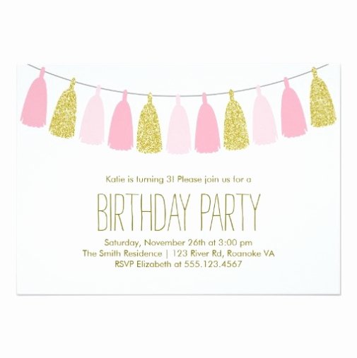 Party Invitation Templates Pink and Gold Party Invitations