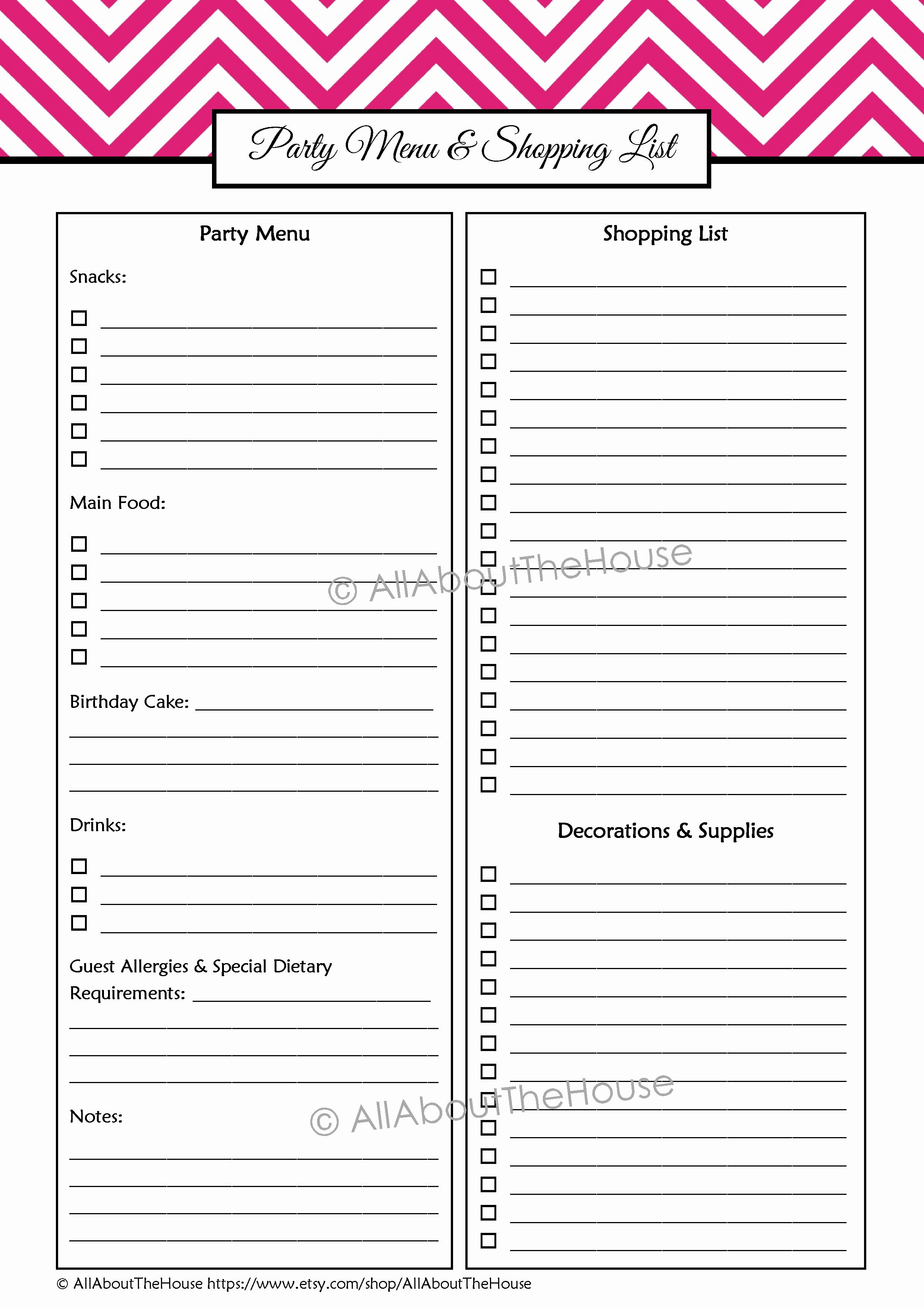 Party Planning Printables Kit