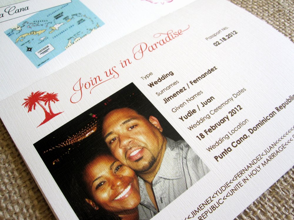 Passport to Paradise Wedding Invitation Ap Desi with