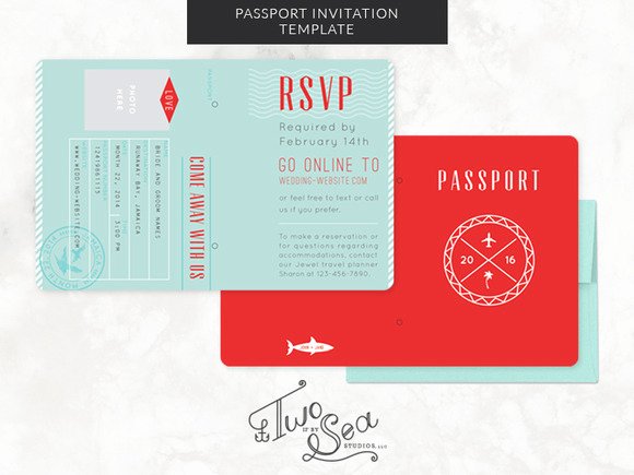 Passport Wedding Invitation Template Invitation