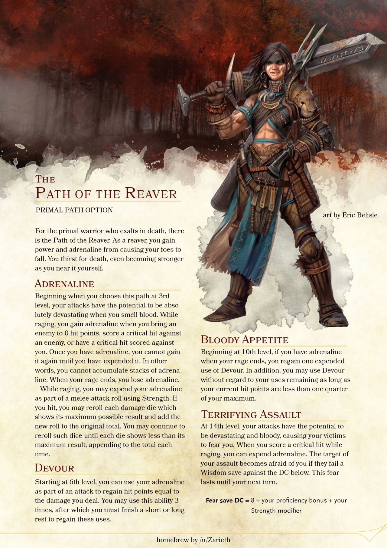 Path Of the Reaver by Zarieth D&amp;d Pinterest