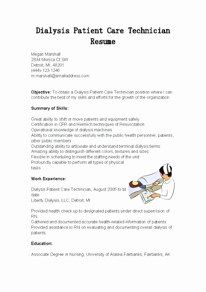 Patient Care Technician Sample Resume