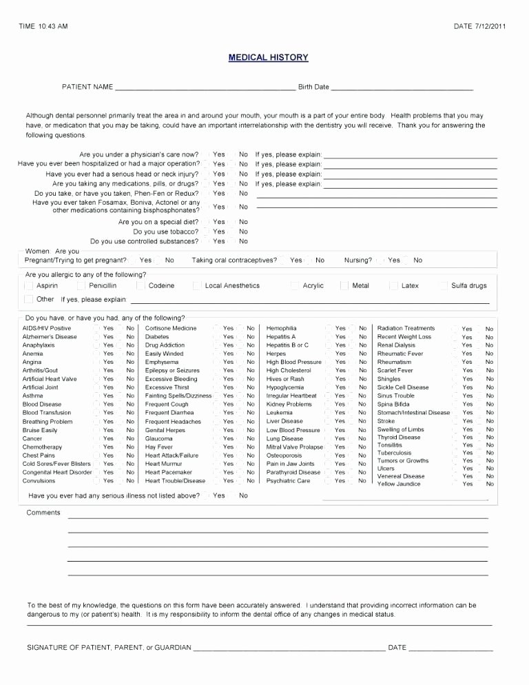 Patient Intake form Template Client Hypnotherapy