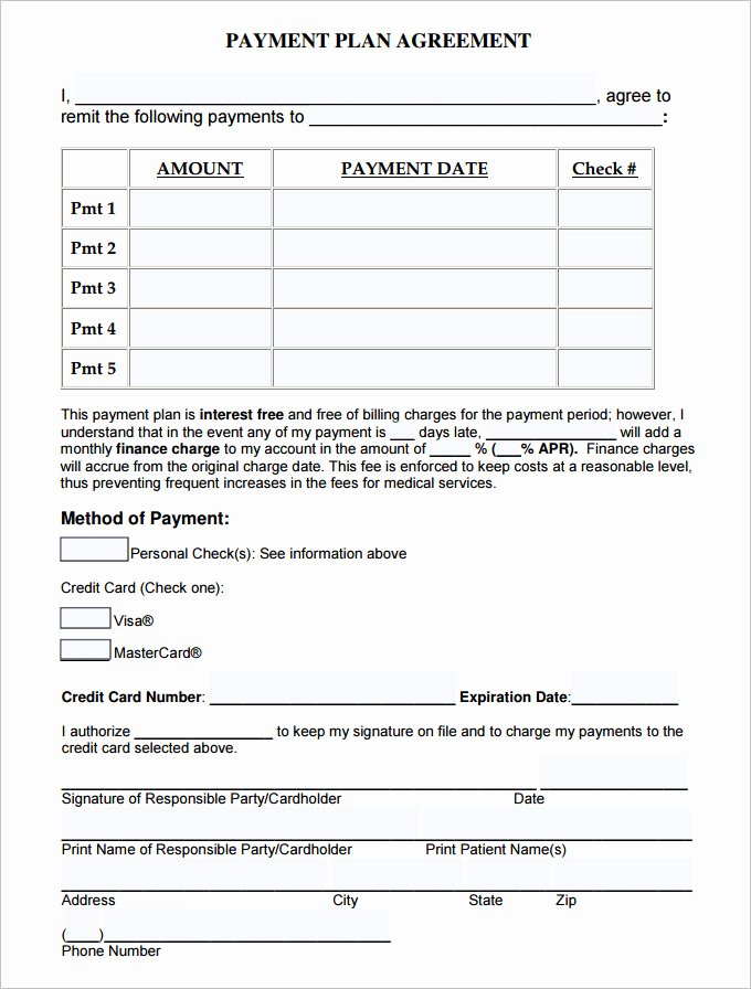 Payment Plan Agreement Template 12 Free Word Pdf
