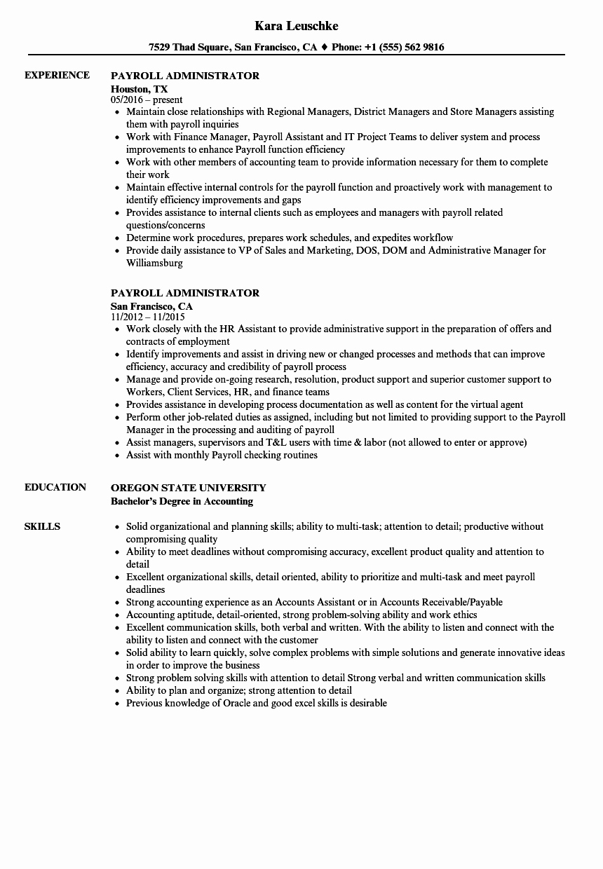 Payroll Administrator Job Description Ideasplataforma