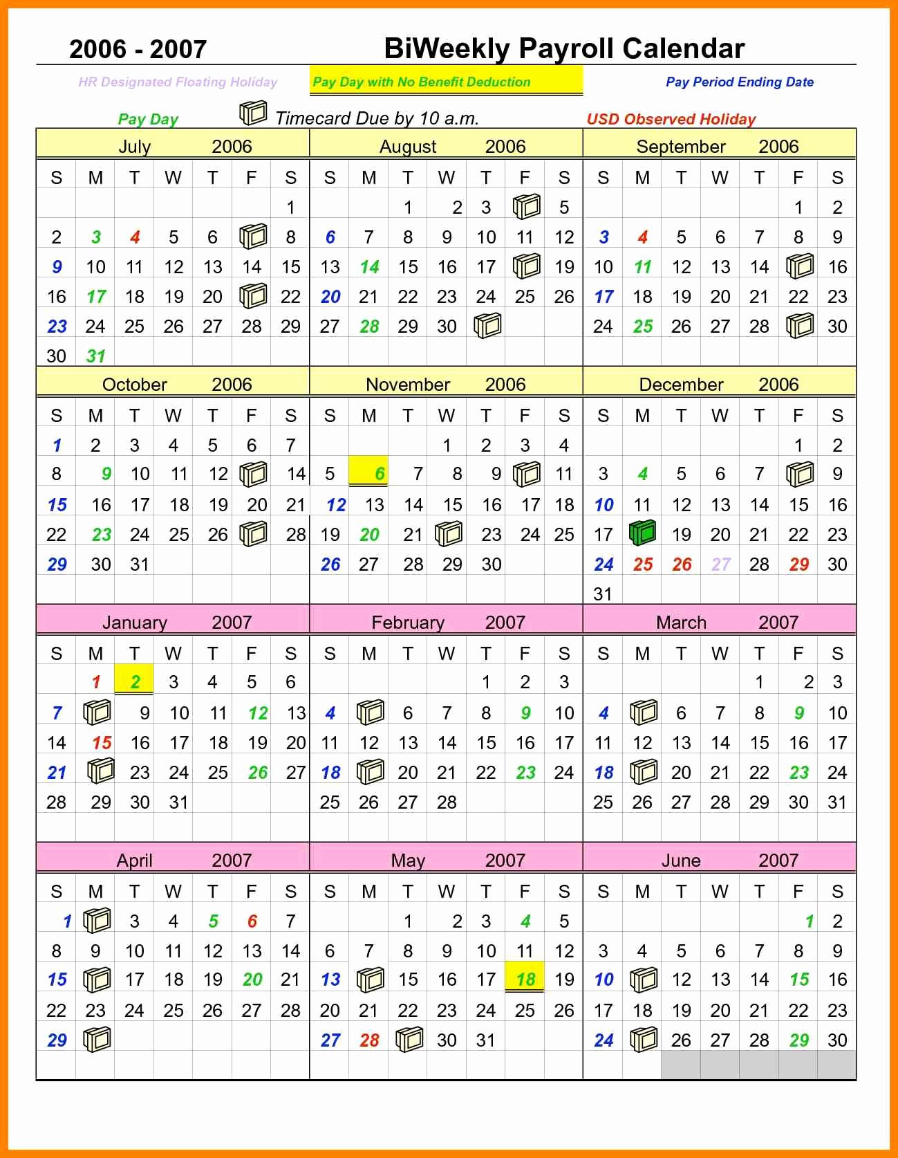 payroll schedule template